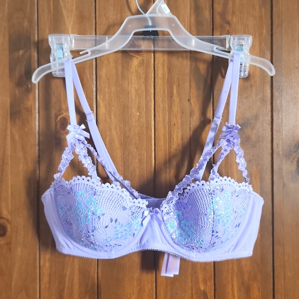 Lilac Iridescent lace bra